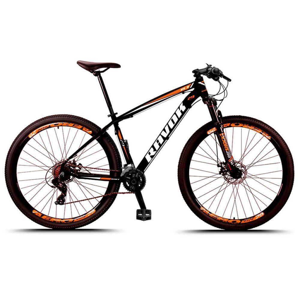 "Bicicleta Bike Aro 29 Alumínio 21 Velocidades Shimano Suspensão Freio A Disco Cor: Laranja Tam: 15"""