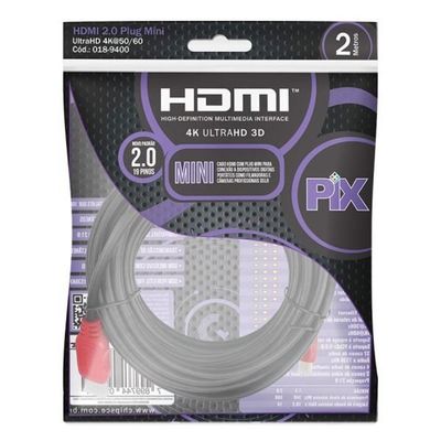 Cabo Hdmi 2.0 - 4k Hdr 19p 2m X Mini Hdmi