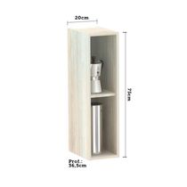 Armário Luciane 20cm 1 Porta Luci Legno Crema-nogueira Dourado