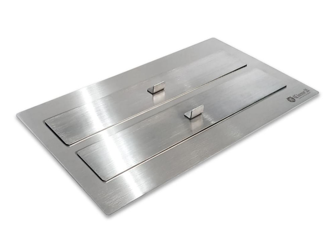 Lareira Ecológica a Álcool Classe A Aço Inox Queimador Duplo