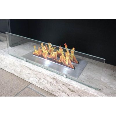 Lareira Ecológica a Álcool Classe A Aço Inox Queimador Duplo