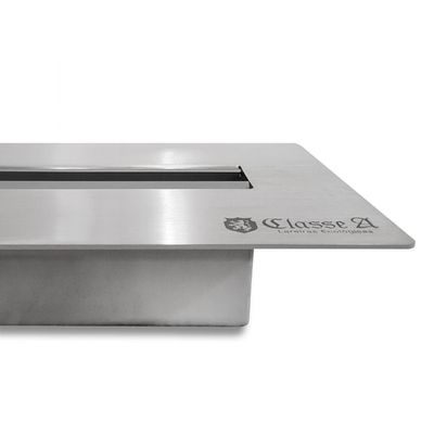 Lareira Ecológica a Álcool Classe A Aço Inox Queimador Duplo