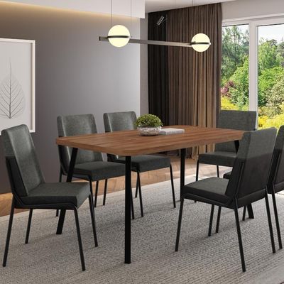 Conjunto Sala De Jantar 6 Cadeiras San Paolo Carraro Nog Pre
