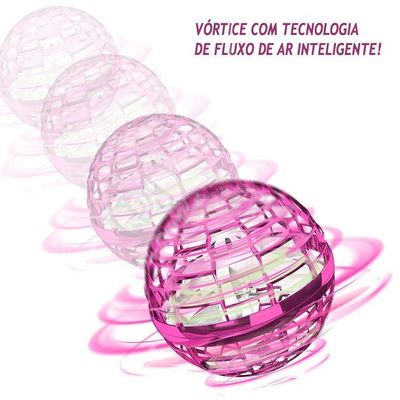 Bola Spinner Voadora Led Divertido Colorido Rgb - Rosa
