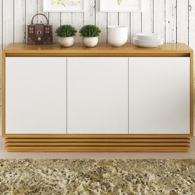 Balcao Buffet 3 Portas 160 Cm Bb2610 Natural Off White Tecno Mobili Natural Off White