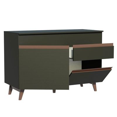 Balcão Gabinete De Pia Cozinha 2 Portas 1 Gaveta Preto Reims Madesa Preto