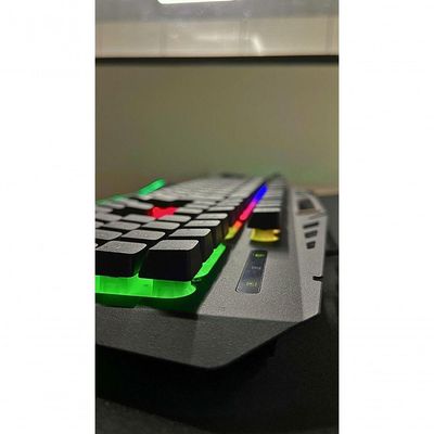 Teclado Gamer Kb-a328 Spartacus Metal Semi-mecanico Led