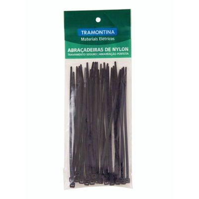 Abraçadeira de Nylon 108X2,5X1 Mm Tramontina Preta