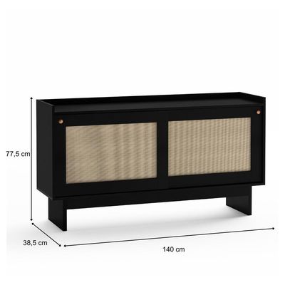 Aparador Buffet 2 Portas De Correr átria 1295 Carraro Preto