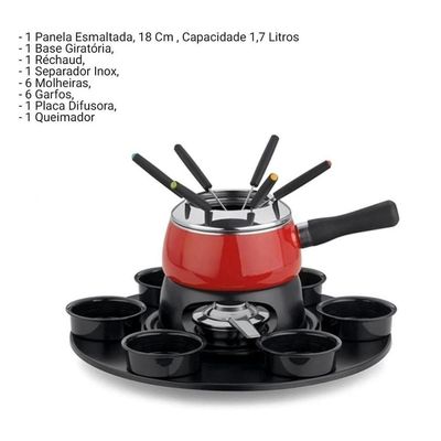 Aparelho De Fondue Base Giratória Cervinia Carroussel 18 Pçs