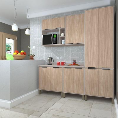 Cozinha 5 Peças Espaço Micro E Tampo Stylo Luciane Móveis Cinammon/cumaru