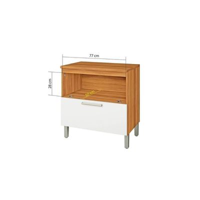Cozinha Completa Burguesa Premium 4 Peças (2 Armários + 2 Balcões) C4p16 Freijó/branco - Nesher