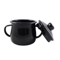 Açucareiro Esmaltado Preto 380 Ml Ewel