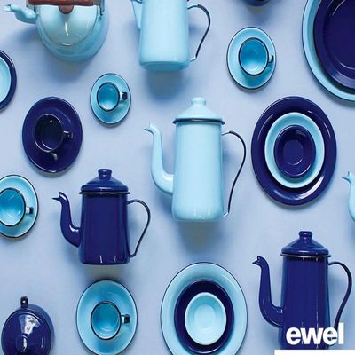 Açucareiro Esmaltado Azul 380 Ml Ewel