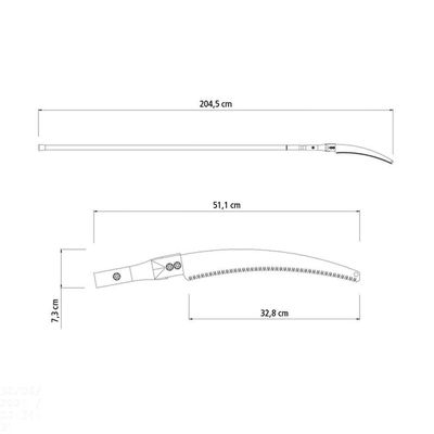 "Serrote De Poda Profissional 13"" / 330 Mm Em Aço Com Cabo Metálico Extensível 3 M"