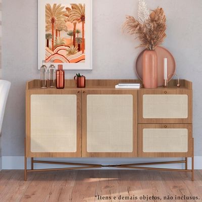 Aparador Balcao Buffet 139 Cm Pes Metal 28969 Oslo Hanover Artesano Hanover