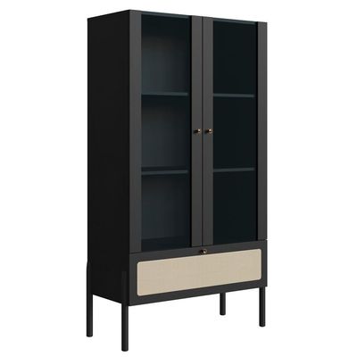Cristaleira 2 Pt Vidro 1 Gvt Pes Madeira 27963 Nero Artesano Nero