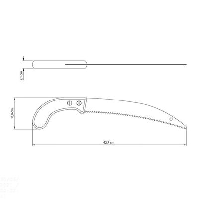 "Serrote Para Poda 12"" Com 5 Dentes Por Polegada Em Aço Carbono Com Cabo De Madeira"