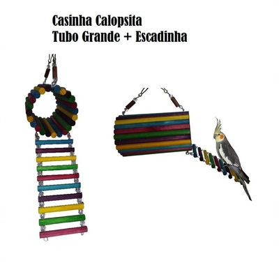 Brinquedo Aves Roedores Playground Toca Casinha Ponte Escada