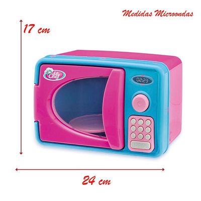 Brinquedo Kit Mini Microondas Coleção Le Chef Luz E Som