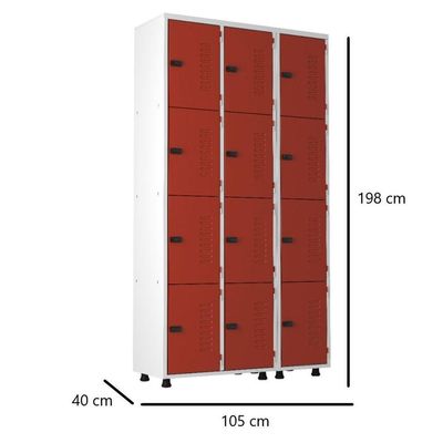 Armário Roupeiro Aço 12 Portas Guarda Volume Trinco