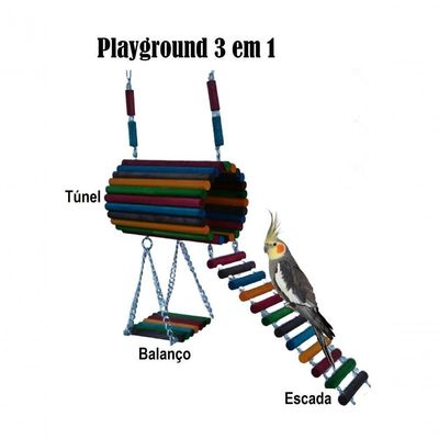 Brinquedo Aves Roedores Playground Toca Casinha Ponte Escada