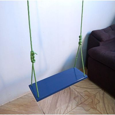 Balanço Gangorra Infantil Madeira 50x20 Azul Até 100kg