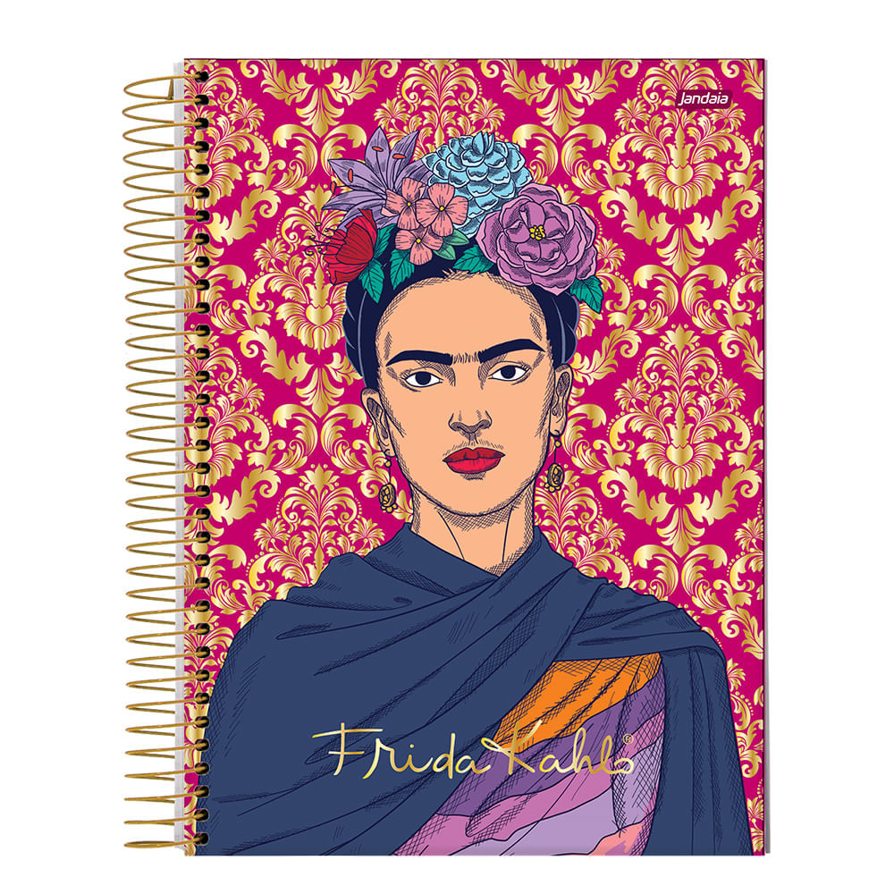 Caderno Espiral Univ CD 1 Matéria 80Fls Frida Kahlo Jandaia
