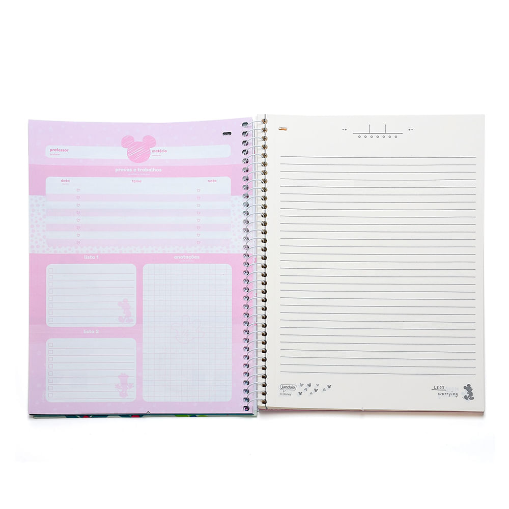 Caderno Espiral Jandaia 1 Mat 80Fls Mickey Arts Love
