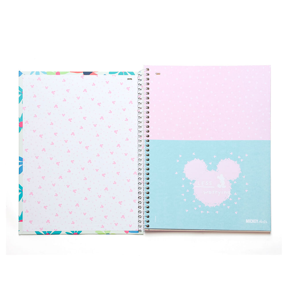 Caderno Espiral Jandaia 1 Mat 80Fls Mickey Arts Love