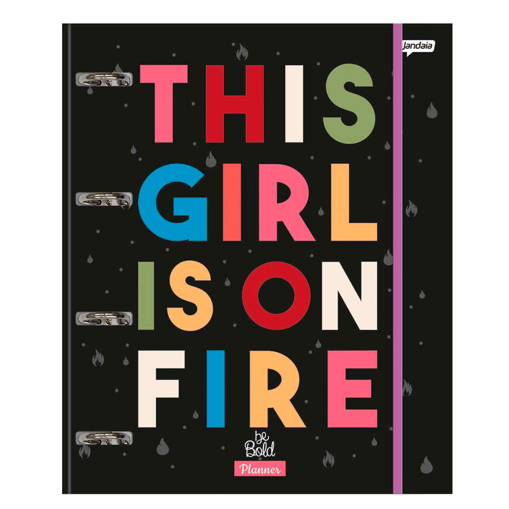 Caderno Argolado College 80Fls - Planner Be Bold On Fire Jandaia