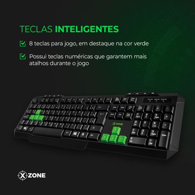 Teclado Gamer Standard Xzone GTB-01 TECLADO GTB-01 NA TECLADO GAMER BASICO