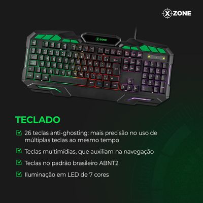 Kit Gamer 2 em 1 Mouse e Teclado Xzone - GTC-01