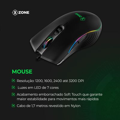 Kit Gamer 2 em 1 Mouse e Teclado Xzone - GTC-01