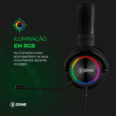 Headset RGB Gamer Xzone GHS-01 HEADSET GHS-01 NA HEADSET COM SUPORTE