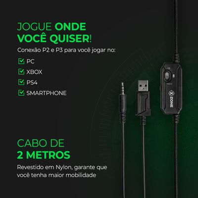 Headset RGB Gamer Xzone GHS-01 HEADSET GHS-01 NA HEADSET COM SUPORTE