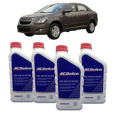 Kit Revisão Chevrolet Cobalt 2012 até 2016 Óleo ACDelco 5w30 Semissintético + Filtros