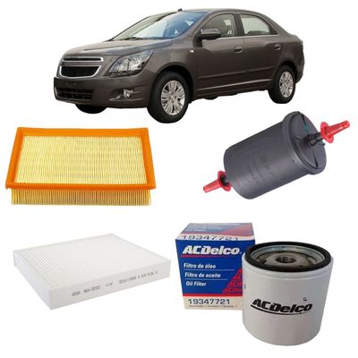 Kit Revisão Chevrolet Cobalt 2012 até 2016 Óleo ACDelco 5w30 Semissintético + Filtros