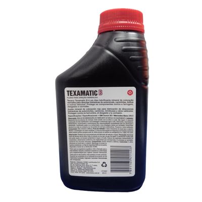 Óleo para Direção Hidráulica e Transmissão Automática Texaco Texamatic B 500ml