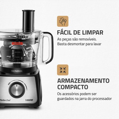 Multiprocessador Turbo Chef 5 em 1 Mondial - MPN-01-B 110V