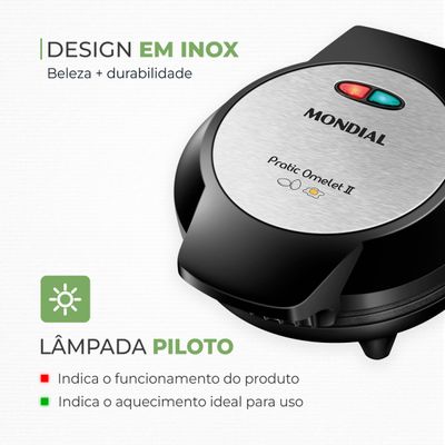 Omeleteira Elétrica Mondial Pratic Omelet II - OM-04-BI 220V