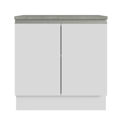 Armário Gabinete Para Banheiro 80cm 2 Portas Branco Madesa Branco