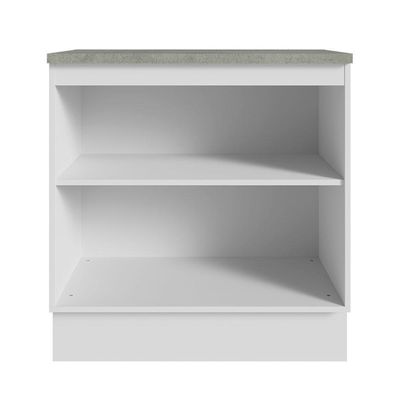 Armário Gabinete Para Banheiro 80cm 2 Portas Branco Madesa Branco