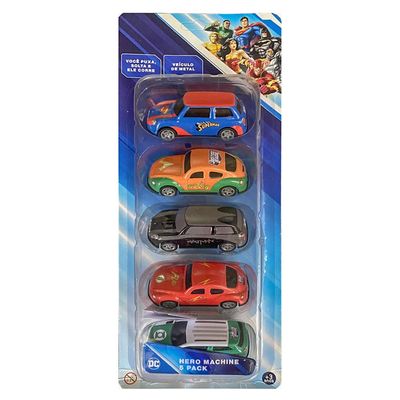 Mini Veiculos Pull Back Com 5 - Liga Da Justiça