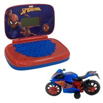 Kit Laptop Spider-Man + Moto Homem-Aranha Webcycle