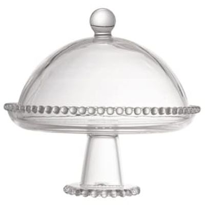 Boleira Wolff Pearl com Pé e Tampa em Cristal - 20 cm