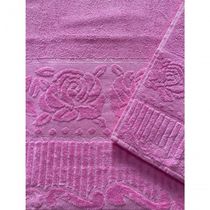 Kit De Toalha De Banho E Rosto Rosa