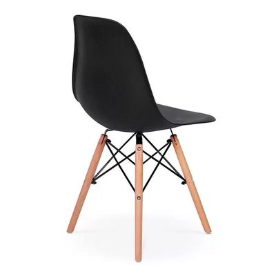 Kit Mesa Jantar Eiffel 90cm Branca + 4 Cadeiras Charles Eames - Preta