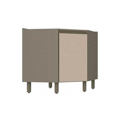 Gabinete De Cozinha Modulado Balcão Canto Oblíquo Connect C/ 1 Porta S/ Tampo Duna/cristal - Henn