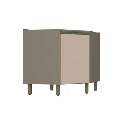 Gabinete De Cozinha Modulado Balcão Canto Oblíquo Connect 1 Porta S/ Tampo Duna/cristal - Henn
